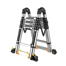【DaoDi】第三代鋁合金多功能伸縮鋁梯尺寸2.1m+2.1m＝4.2m (工作梯 伸縮摺疊梯)