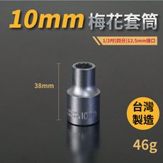 10mm梅花套筒♣1/2吋(12.5mm)接口/四分/鉻釩鋼/五金/扳手/工具/汽車維修/機車維修