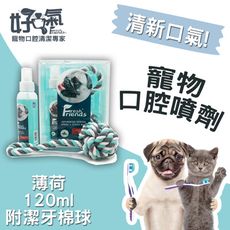 好口氣 口腔噴劑120ml+潔牙棉球-薄荷 寵物潔牙 寵物牙膏
