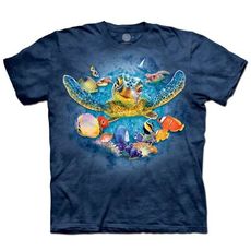 摩達客-美國進口The Mountain  海底總動員大海龜 純棉環保藝術中性短袖T恤