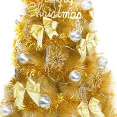 摩達客耶誕-台灣製6尺(180cm)特特級金色松針葉聖誕樹 (金銀色系配件)(不含燈)