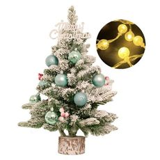 55cm頂級霜冰藍雪國原木底座聖誕樹/含雪藍系配件+20燈LED氣泡圓球款-暖白燈