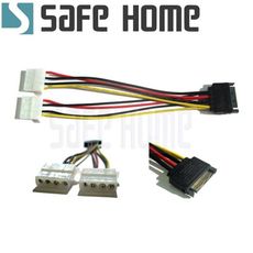 SATA 轉雙頭大4 PIN ，1分2電源線，把 SATA 電源轉成兩個大4P電源使用 CC0401