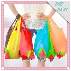 草莓折疊購物袋 環保收納袋 折疊手提袋