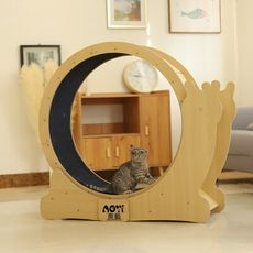 【AOYI奧藝】蝸牛造型實木靜音寵物跑步機（L）貓咪跑步機 加固升級版寵物跑步機 10公斤內適用