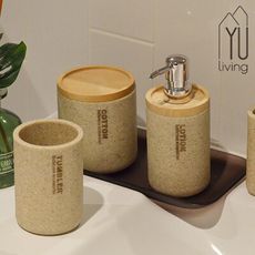 【YU Living】北歐風 衛浴用品漱口杯(原木色)