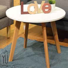 【YU Living】北歐風 四腳圓桌 茶几 餐桌 休閒桌(白色)