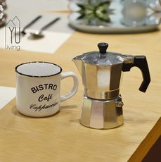 【YU Living】義式摩卡咖啡壺 三杯份(150ml / 金屬色)
