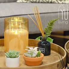 【YU Living】擬真LED玻璃蠟燭搖曳燈 裝飾燈 氣氛燈 擺飾燈具 15CM (金色)