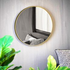 【YU Living】北歐工業風掛牆圓鏡 掛牆鏡 壁掛鏡 浴鏡(60cm/2色)