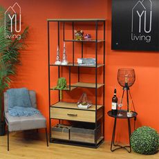 【YU Living】 北歐工業風層架 收納架 置物層架 (原木色)