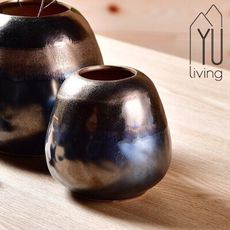 [限時特賣]仿古銅色蛋型陶瓷花瓶(小,古銅色) 【YU Living】