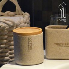 [限時特賣] 北歐風 衛浴用品棉花罐(原木色)【YU Living】