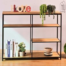 【YU Living】 北歐工業風矮層架 收納架 置物層架 (原木色, 80CM)