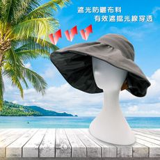 [太順商行]防水防曬收納式中空漁夫帽