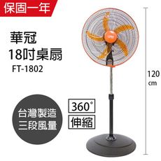 【華冠】18吋360度廣角對流超涼風扇 循環扇/電風扇/風扇/電扇 FT-1802 台灣製造 循環扇