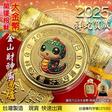 2025蛇年金幣/6公分大金幣/有重量有厚度/開運金幣/招財錢母/福袋/蛇年紀念幣/金山財神廟過爐/