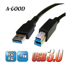 【A-GOOD】USB3.0 A公B公 高速傳輸線 USB延長線-1.8M
