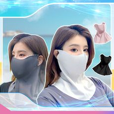 【QIDINA】高質感冰絲涼感透氣防曬面罩-A / 冰絲面罩 涼感面罩 遮陽面罩 透氣面罩