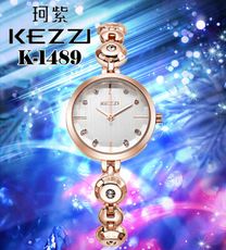 KEZZI 氣質時尚晶鑽淑女鍊錶