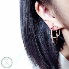 [免運] 【KELRA】正韓立體雙圓圈耳環