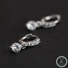 [免運] 【KELRA】純銀垂墜鉆耳扣耳環