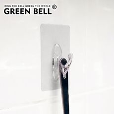 GREEN BELL綠貝新一代台灣製強力無痕大掛勾(環保裸裝版) 水洗可重覆黏貼 不殘膠不傷牆
