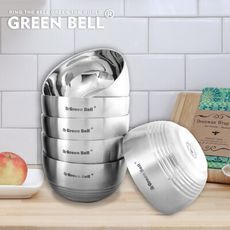 GREEN BELL綠貝 316不鏽鋼永恆雙層隔熱碗15.5cm (六入彩盒裝)