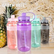 GREEN BELL綠貝 糖果色彈跳吸管太空壺2000ml-附背帶