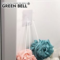 GREEN BELL綠貝新一代台灣製強力無痕V型中掛勾(環保裸裝版) 水洗可重覆黏貼 不殘膠不傷牆