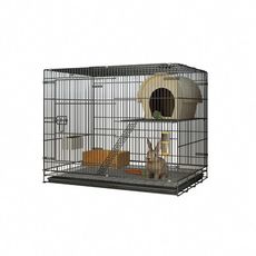 超大號兔籠-60*40*50cm(兔子籠子 寵物籠 小型萌寵籠子 室內可折疊 雙層空間 加密籠子)