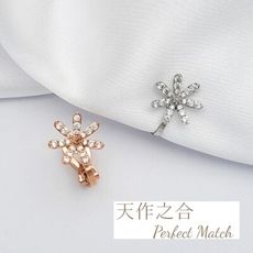 韓版晶鑽細緻-滿鑽小菊花  夾式 耳環