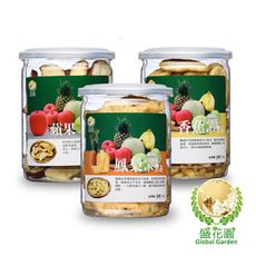 【盛花園 】健康蔬果小點-蘋果+香蕉+鳳梨脆片小點3件組~贈杏鮑菇鬆