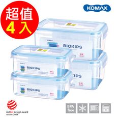 【韓國 KOMAX】BIOKIPS PP保鮮盒4件組(900ml*2+2000ml*2)