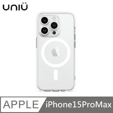 UNIU EÜV變色透明殼 MagSafe磁吸-透明變灰 適用 iPhone 15 Pro Max