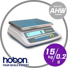 hobon電子秤 AHW系列-六萬分之一高精度計重桌秤，內建RS232  秤量15kg/感量0.2g