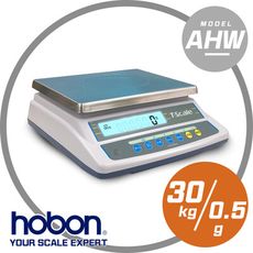 hobon電子秤 AHW系列-六萬分之一高精度計重桌秤，內建RS232  秤量30kg/感量0.5g