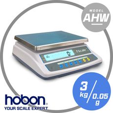 hobon電子秤 AHW系列-六萬分之一高精度計重桌秤，內建RS232  秤量3kg/感量0.05g