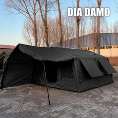 【DIA DAMO迪達蒙】PRO S13科技棉露營充氣帳篷 荒野黑+製冰機+袋(悠遊戶外)