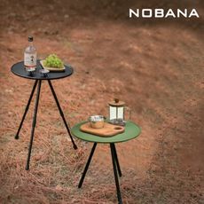 【NOBANA】鋁合金摺疊伸縮圓桌 黑色/軍綠(悠遊戶外)