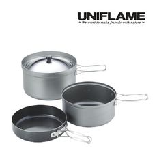 【UNIFLAME】飯鍋煎鍋三件組附袋 U667613 鍋套組 飯鍋 煎鍋 湯鍋 露營 悠遊戶外