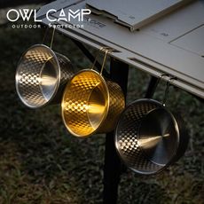 【OWL CAMP】不鏽鋼錘紋雪拉碗 金色/黑色 (悠遊戶外)