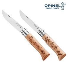 【OPINEL】N°8法國不鏽鋼折刀 單車/滑雪圖騰雕刻 002187/88 (悠遊戶外)