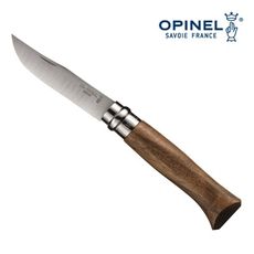 【OPINEL】N°8不鏽鋼折刀-胡桃木刀柄 002022 (悠遊戶外)