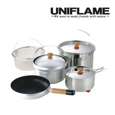 【日本 UNIFLAME】FAN5 DX不鏽鋼鍋具組 攜便煮飯鍋組 露營 戶外 野炊 居家