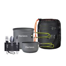 【Horizon】天際線 輕量化野營鍋餐具五件組-春芽綠(悠遊戶外)