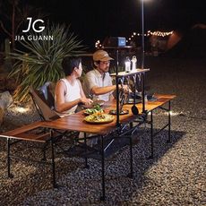 【JG Outdoor】T1實木桌高低版延伸套裝組 淺木色/深木色 (悠遊戶外)