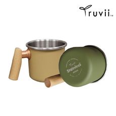 Truvii 木柄白鐵杯 400ml (悠遊戶外)