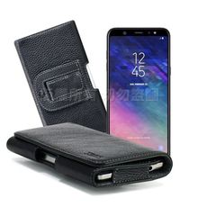 Xmart for Samsung Galaxy A6+/Galaxy A8+ 麗緻真皮腰掛皮套