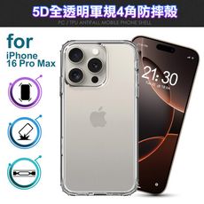 CB for iPhone 16 Pro Max 5D超越美型透明軍規四角防摔殼-附相機電子按鍵